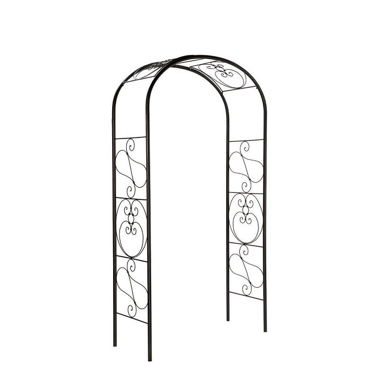 99" Ferro Firenze Garden Arbor Roman Bronze Powder Coat Finish - Achla Designs