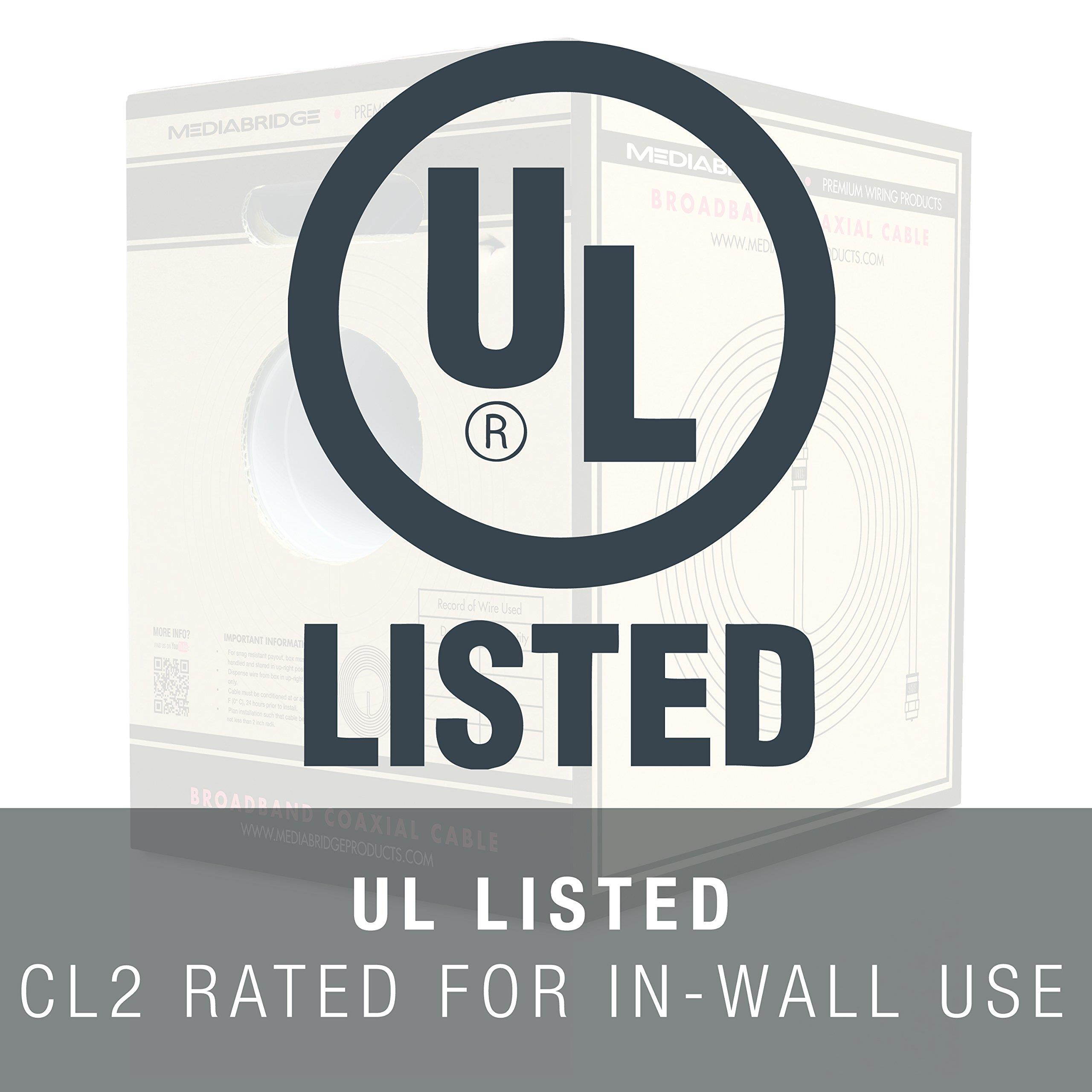 Mediabridge Coaxial Cable - RG6 Quad-Shielded - UL CL2 Rated for in-Wall Use - Black (250 feet) Pull-Out Box (Part# CC6QB-250)