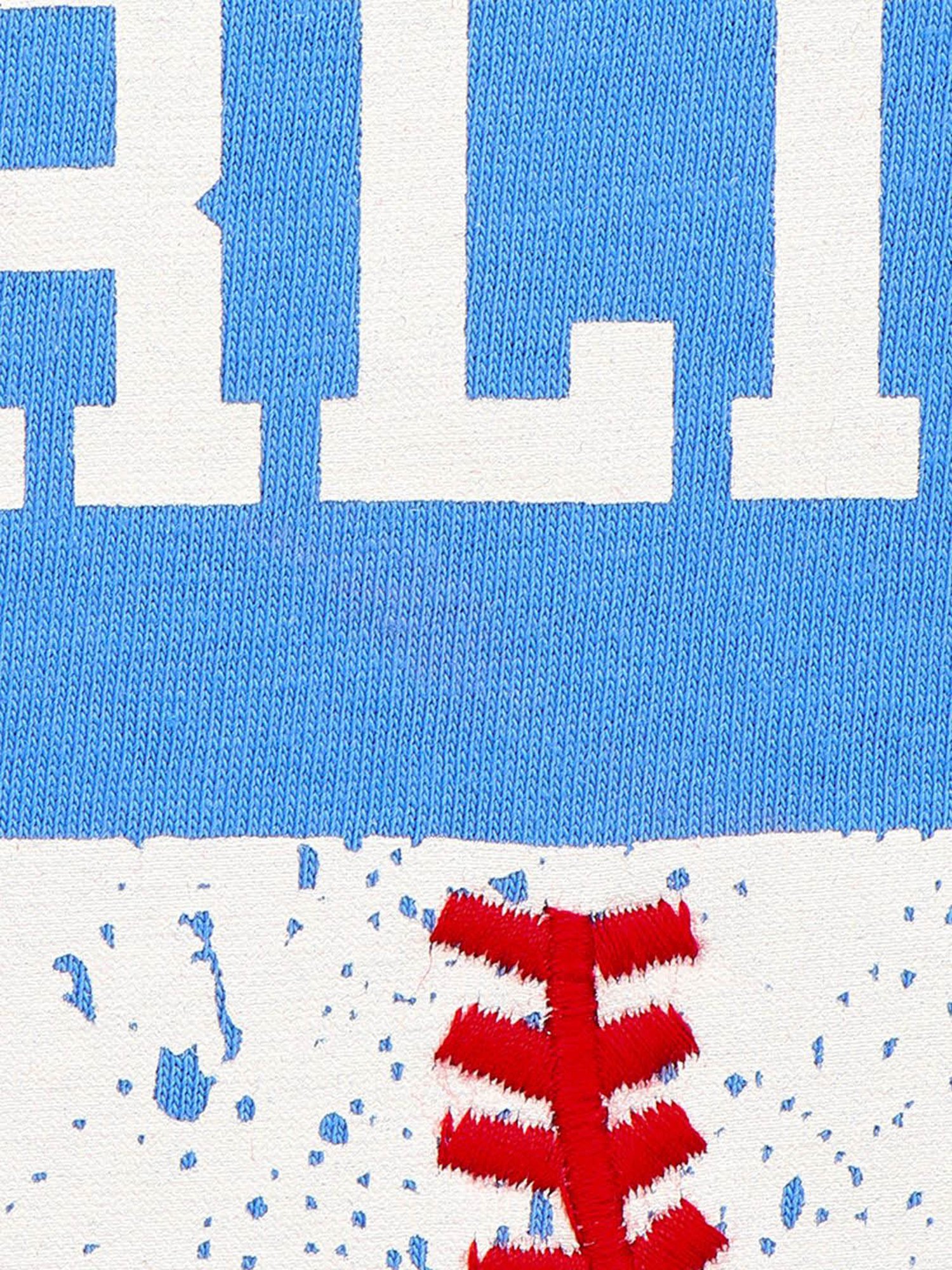 LilPicks Kids Blue & White Cotton Printed T-Shirt