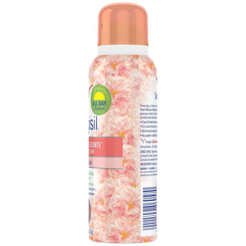 Vagisil Sensitive Scents Feminine Dry Wash Deodorant Spray - Peach Blossom - 2.6oz