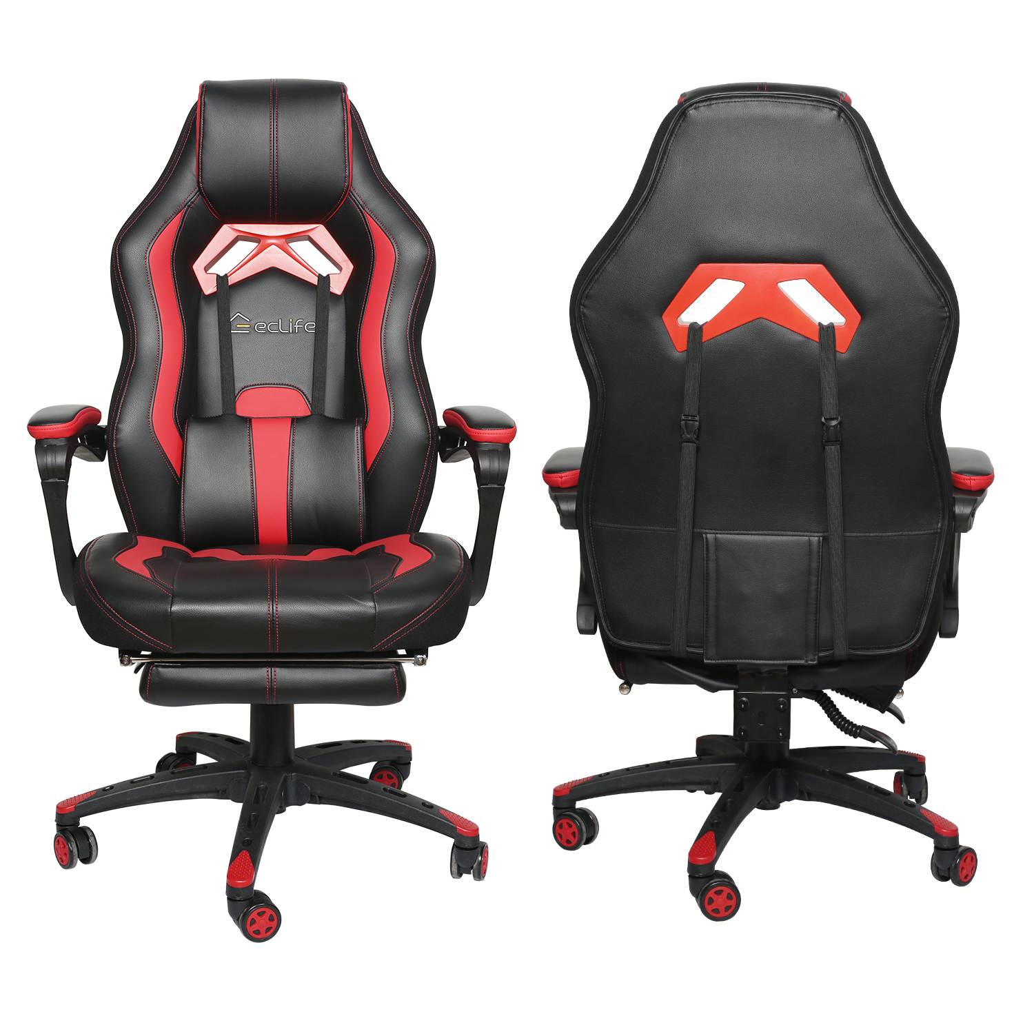 Ergonomic Gaming Chair, Home Office Computer Game Chair, Height Adjustment Recliner 360&deg; Swivel Rocker With Retractable Padded Footrest And Lumbar Pillow E-Sports Chair Super High-back Computer Chair