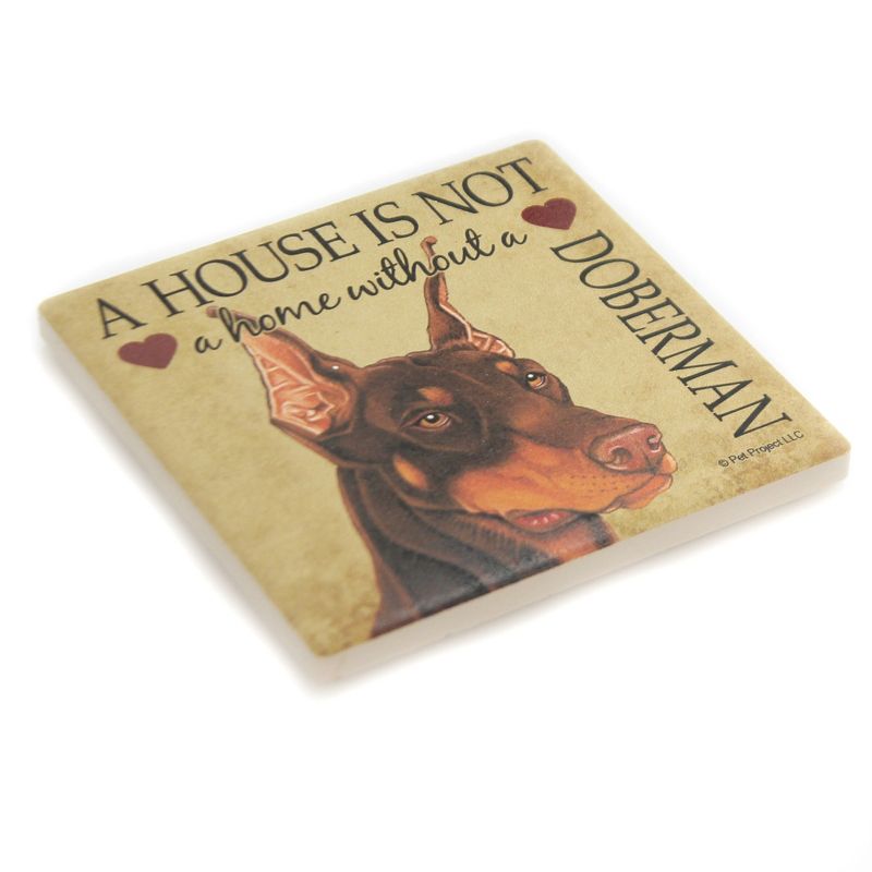 Animal 4.0" Doberman Cork Back Coaster Easel Sjt Enterprises  -  Coasters