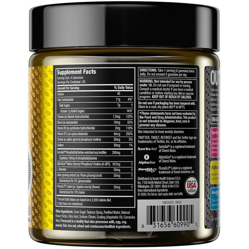 XP Sports Mental Clarity and Eye Health Support Gummies - Sour Citrus Jujube - 80ct