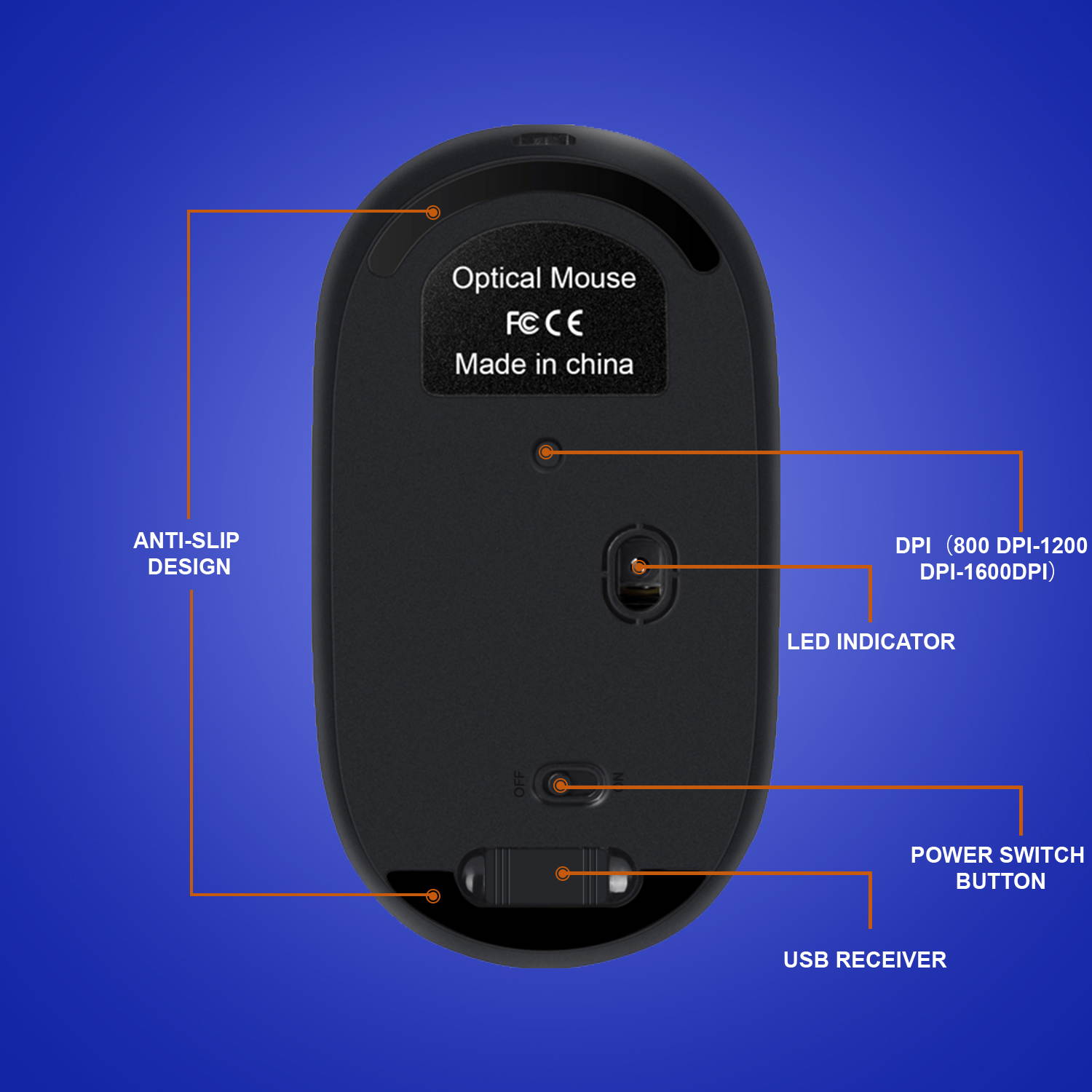 Anivia 2.4G Rechargeable Wireless Mouse with USB Receiver, Portable Ultra-Thin Noiseless Mouse for Notebook, PC, Laptop, Computer, MacBook &ndash;Gradient color