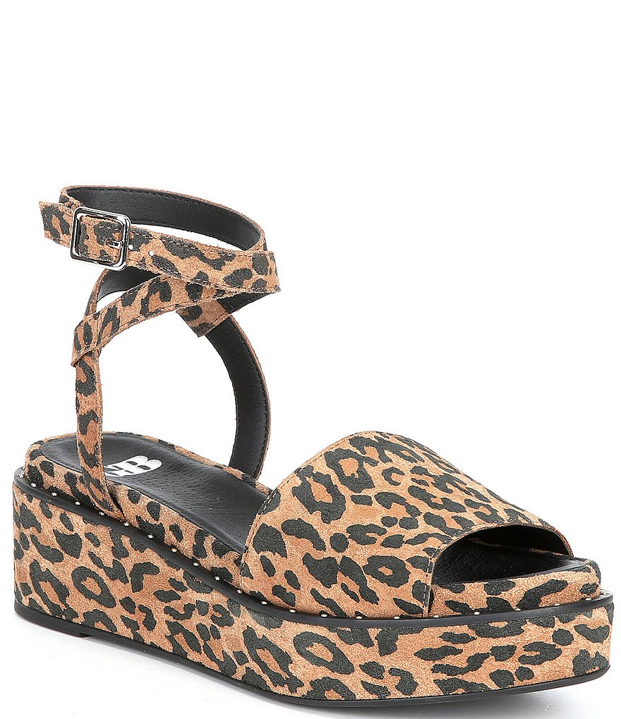 GB Sweet-Talk Leopard Print Suede Platform Sandals