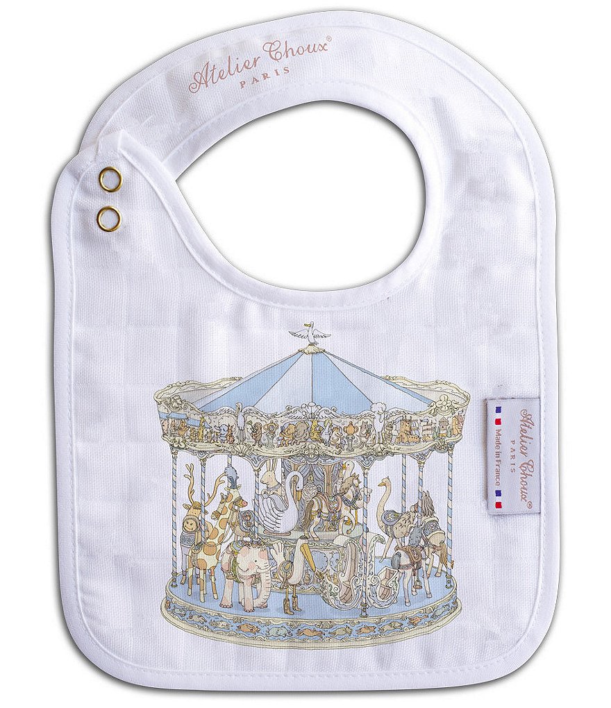 Atelier Choux Paris Organic Cotton Carousel Small Baby Bib