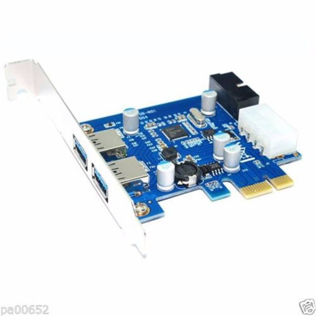2 USB3.0 Port+19pin Header PCI-e x1 Card PCI Express USB 3.0 w/ Molex 4P IDE