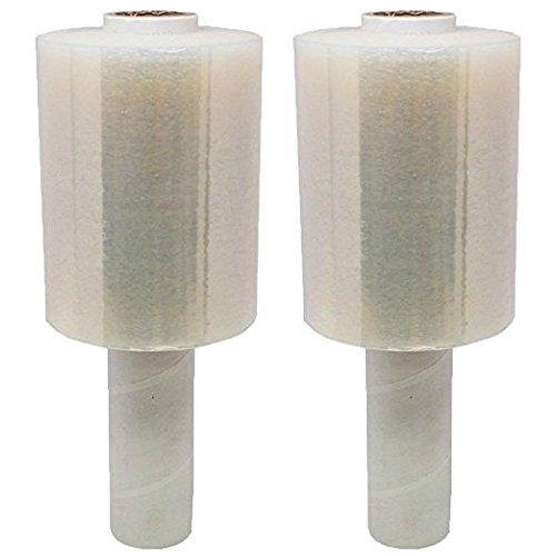 (2 ROLLS) Stretch Wrap, 5 x 1000-ft, Heavy-Duty 80-Gauge Clear Film, Built-in Handle