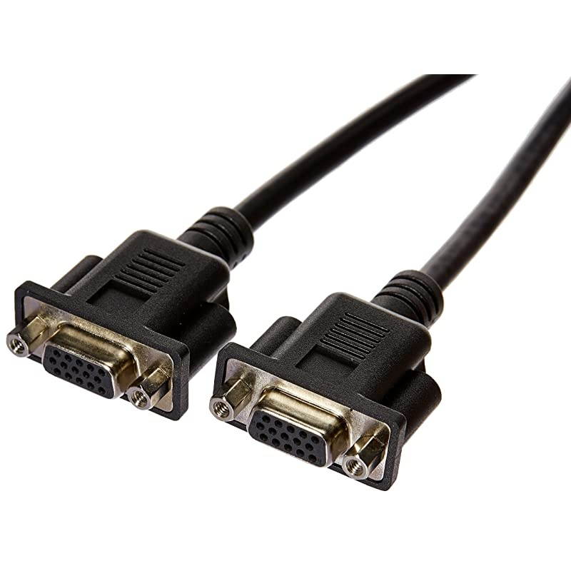 Dual VGA Monitor Y Splitter Adapter Cable 1Foot Black 5Pack