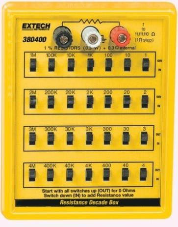 EXTECH INSTRUMENTS 380400 DECADE RESISTANCE BOX, 1 TO 11111110 OHM