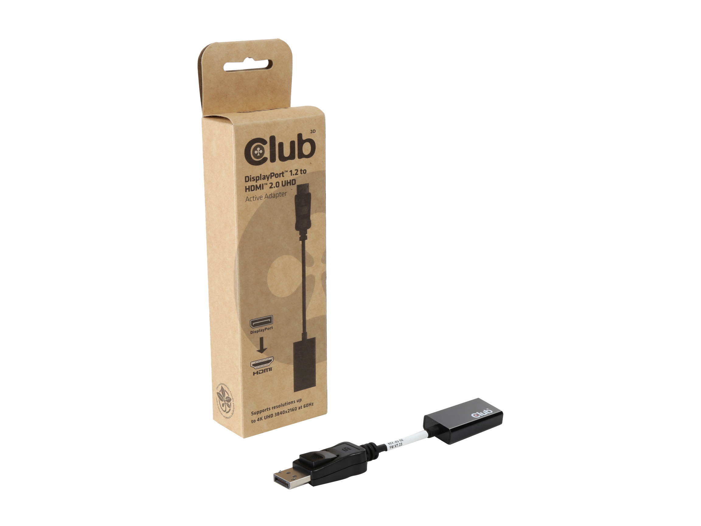 Club3D CAC-1070 DisplayPort 1.2 to HDMI 2.0 UHD Active Adapter