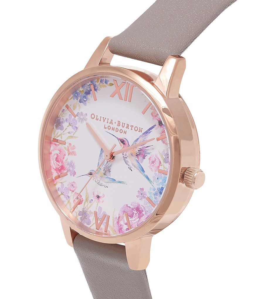 Olivia Burton Demi Hummingbirds Grey & Rose Gold Watch