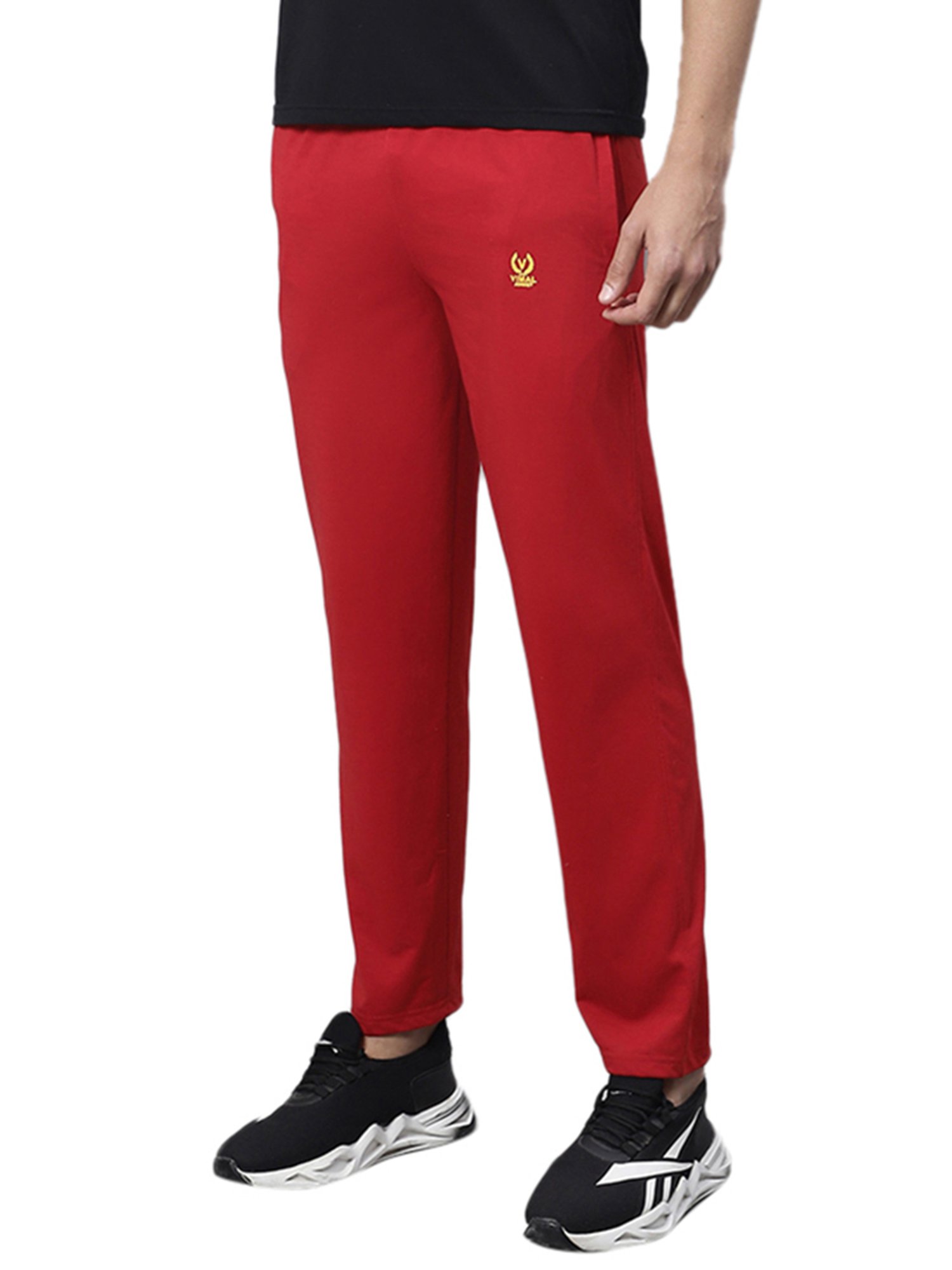 Vimal Jonney Red & Olive Cotton Lounge Pants - Pack of 2