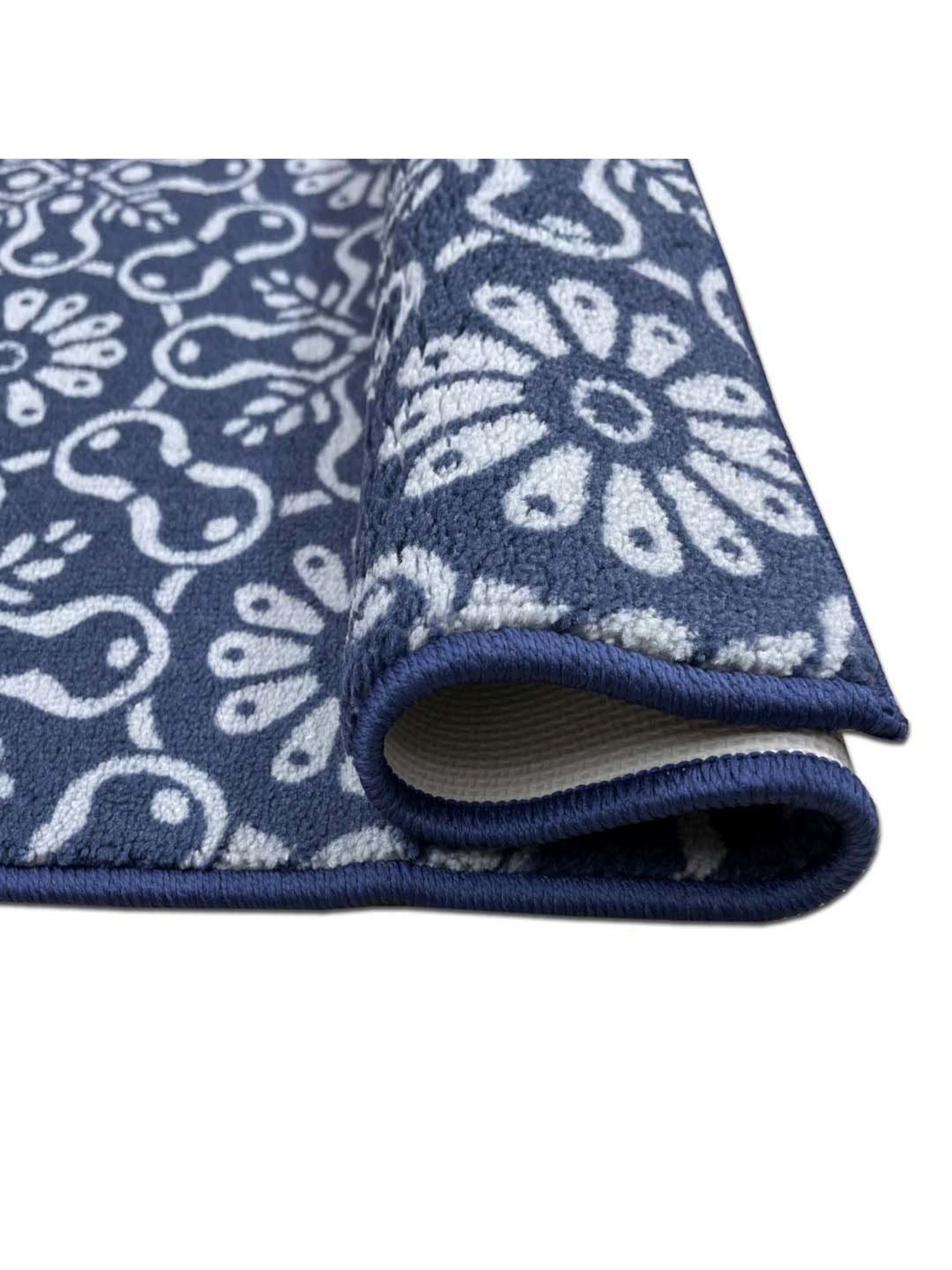 Welspun ETHAN Blue Polyester 1306 GSM Large Foot Mat