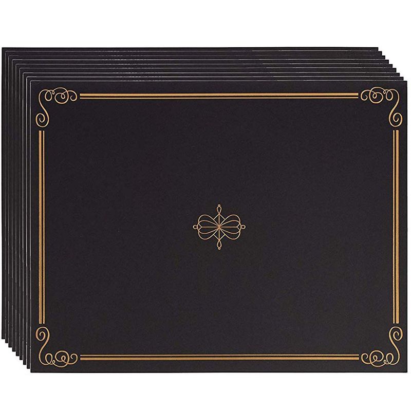 Sustainable Greetings 12-Pack Black Award Certificate Holders Cover for 11.2 x 8 Diploma Letter Document