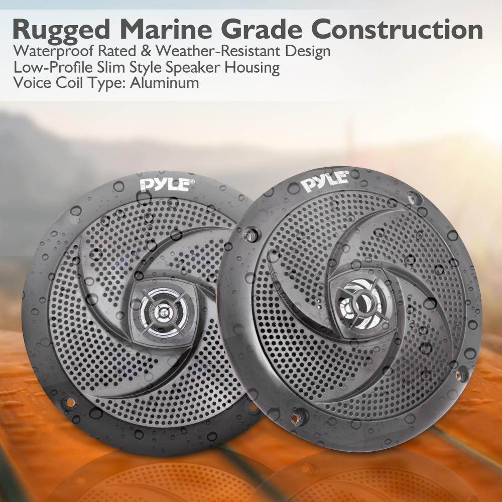 Pyle PLMRS63BL 6.5 in. Waterproof Rated Marine Speakers - 240 Watt