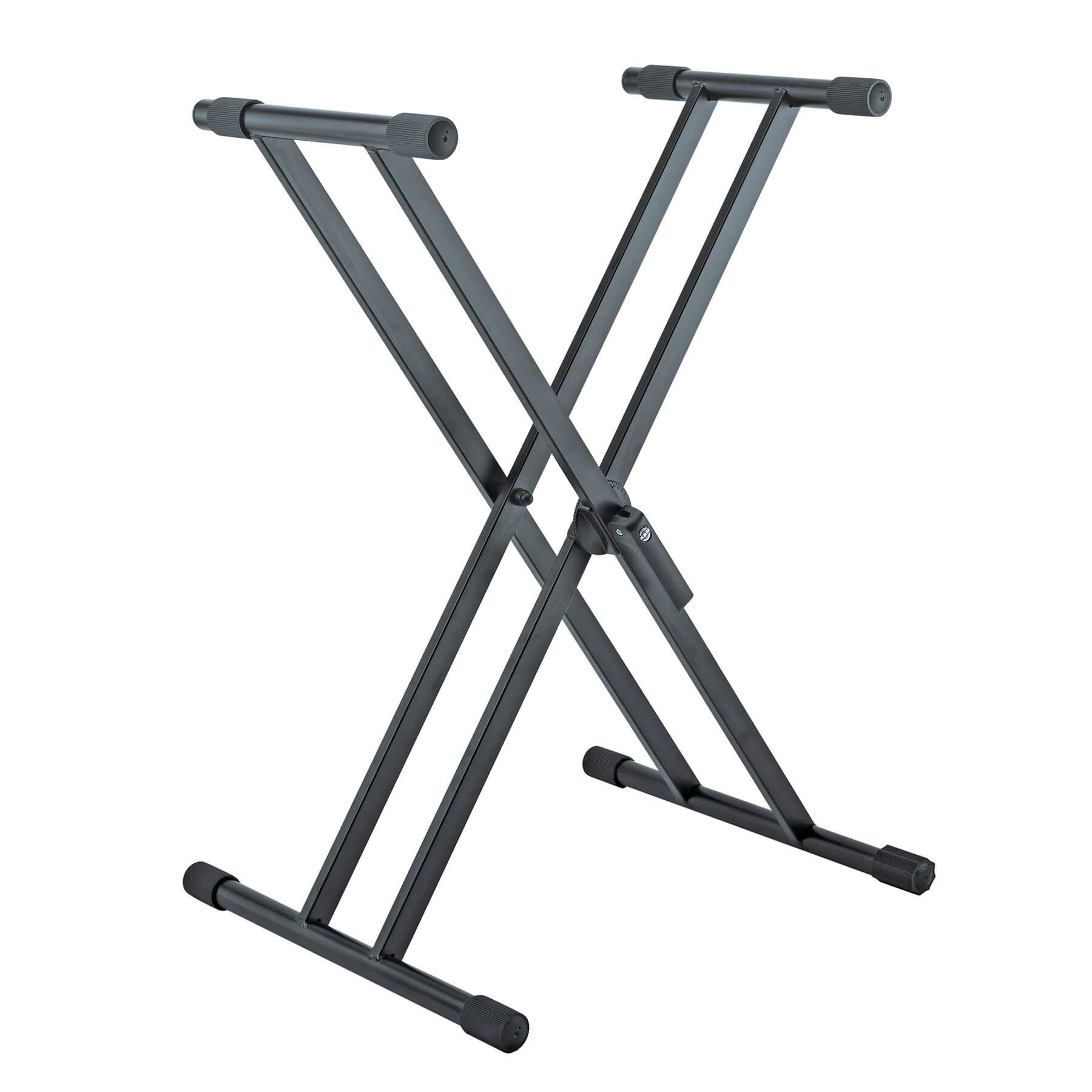K&M 18990 Black Double-X Keyboard Stand Rick with Ergonomic Clamping Lever