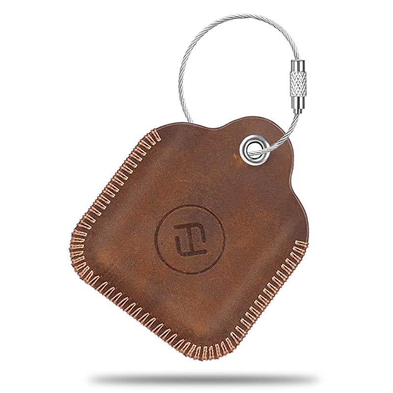Genuine Leather Case for Tile Mate Tile Pro Tile Sport Tile Style Cube Pro Key Finder Phone Finder AntiScratch Protective Skin Cover with Keychain Brown