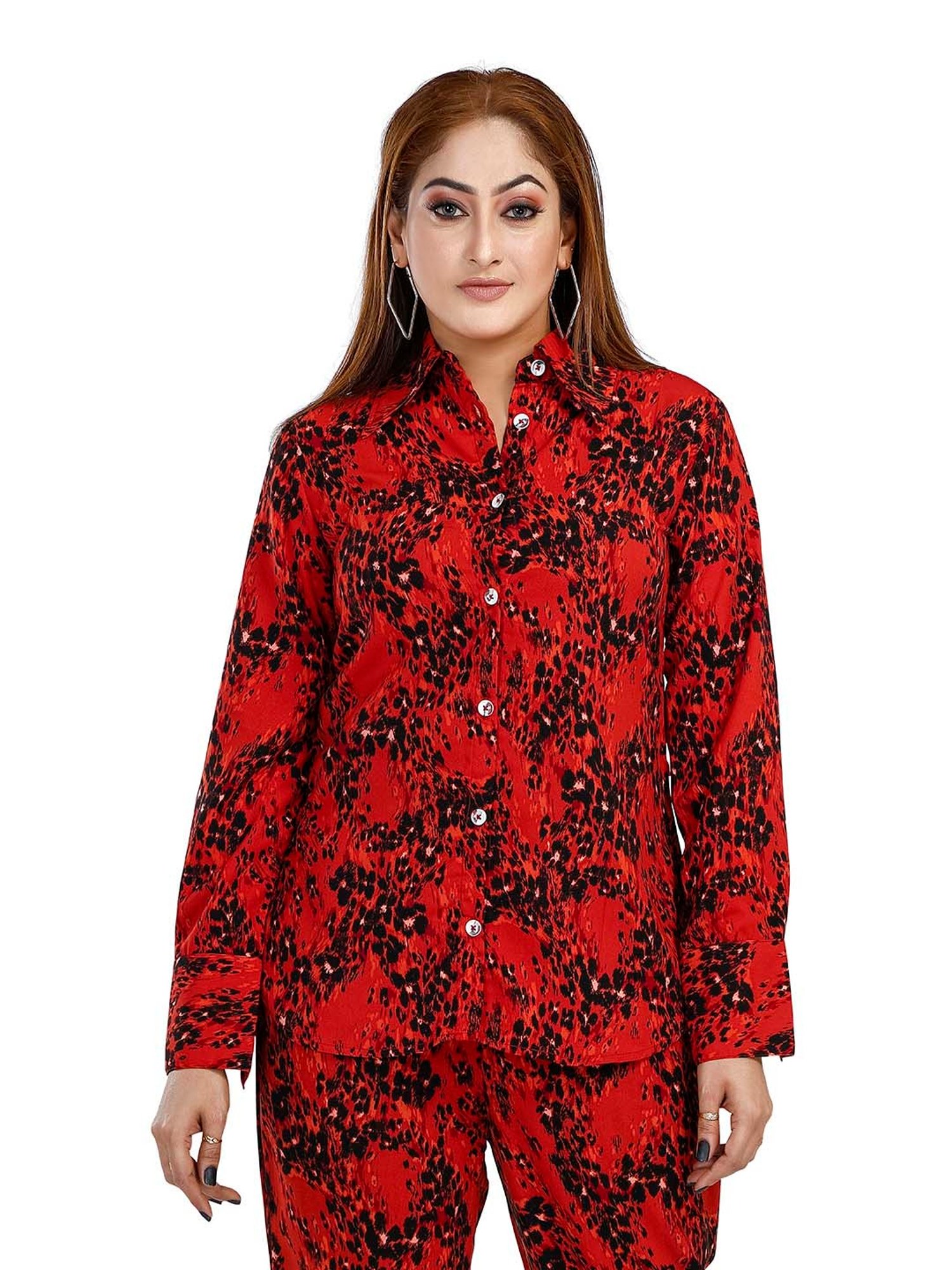 Nino Bambino Red Printed Shirt With Pants