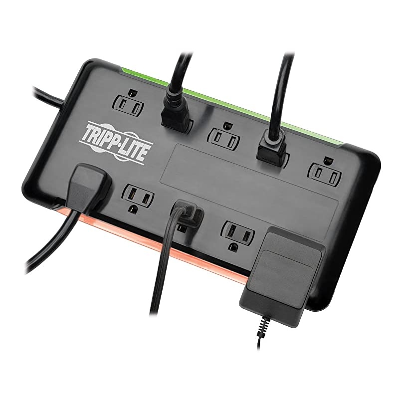 10Outlet Surge Protector Power Strip 6ft Cord 2880 Joules Black $100K Insurance TLP1006B