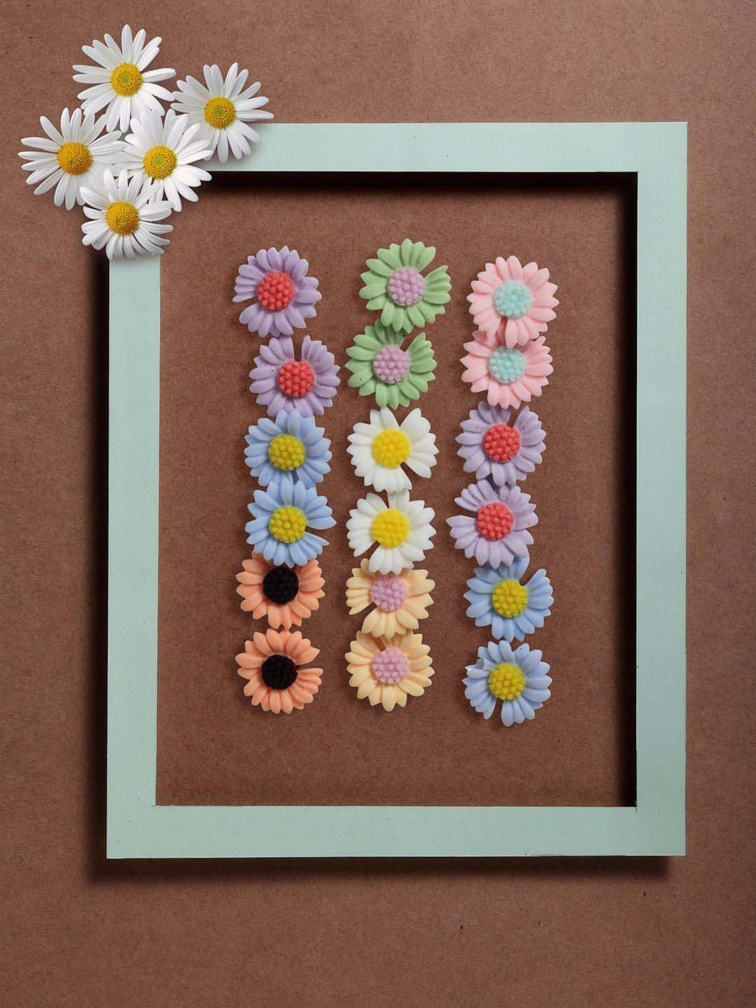 VOGUE Panash Silver-Toned Floral Shaped Stud Earrings - Set of 9