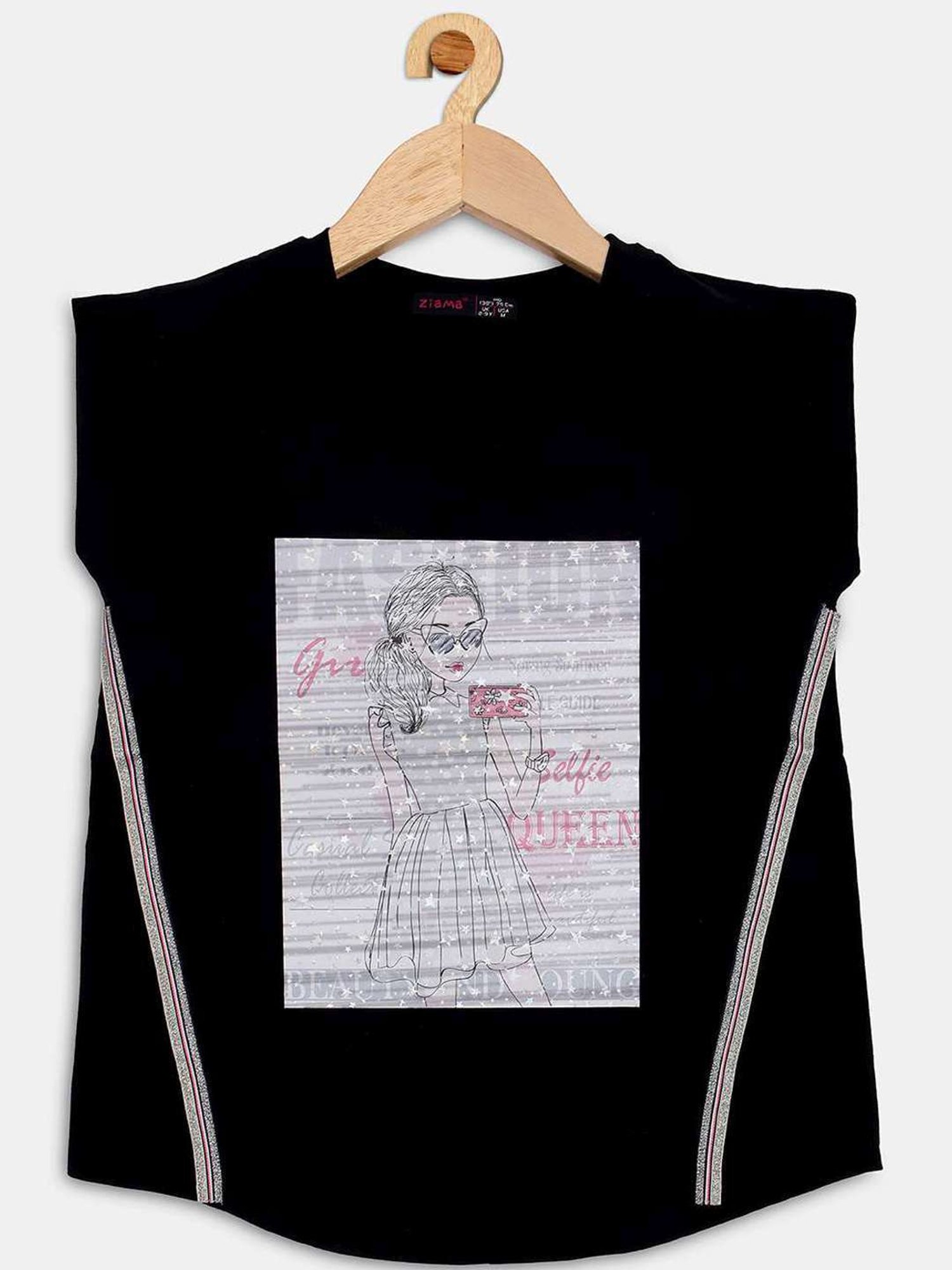 ZIAMA Kids Navy Printed Top