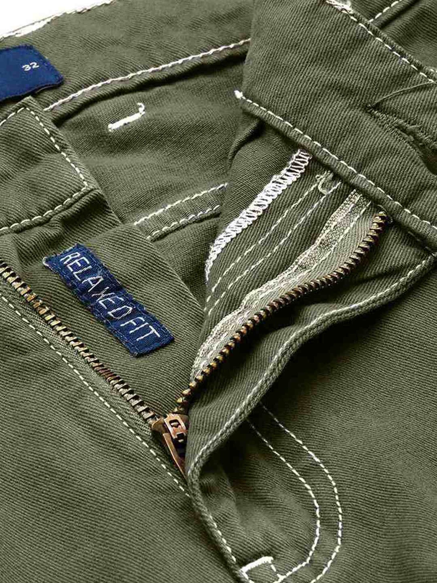 Bene Kleed Olive Cotton Relaxed Fit Cargos