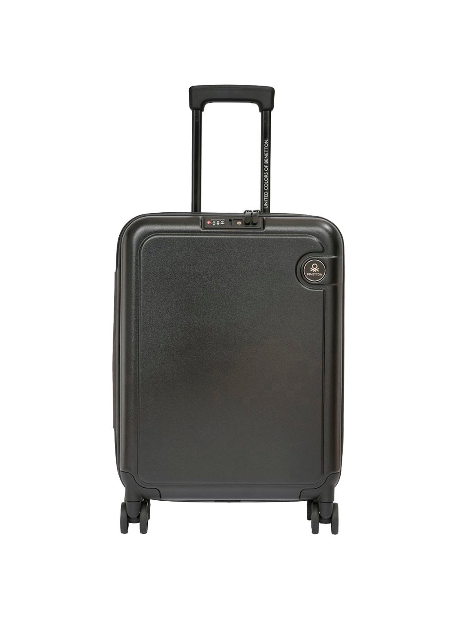 United Colors of Benetton Ryzen Black Solid Hard Cabin Trolley Bag - 55 Cms