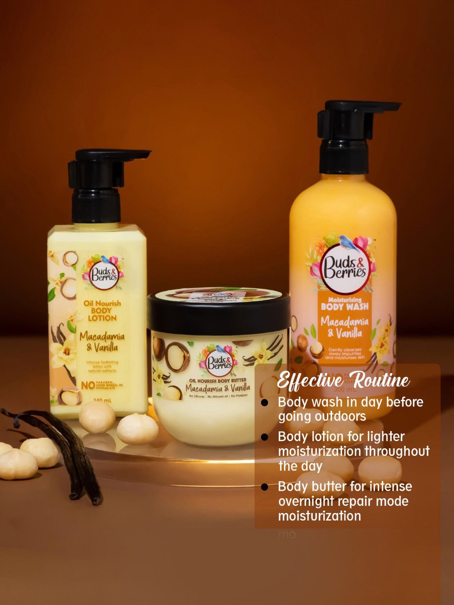 Buds & Berries Macadamia & Vanilla Oil Nourish Body Butter - 200 ml