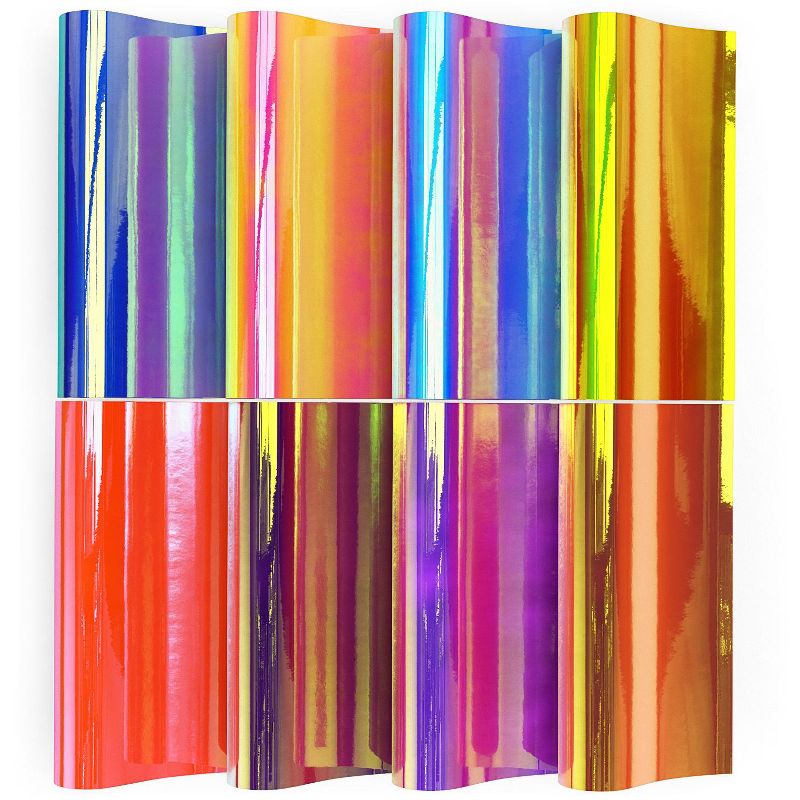 Arteza Self Adhesive Vinyl, Holographic, Red & Pink Tones, 12"x12" - 8 Pack (ARTZ-9707)