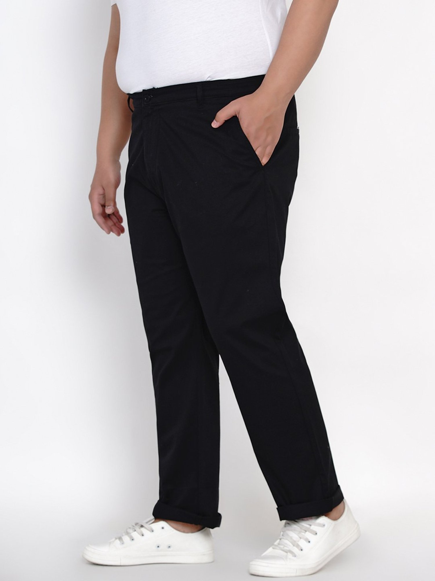 John Pride Black Comfort Fit Chinos
