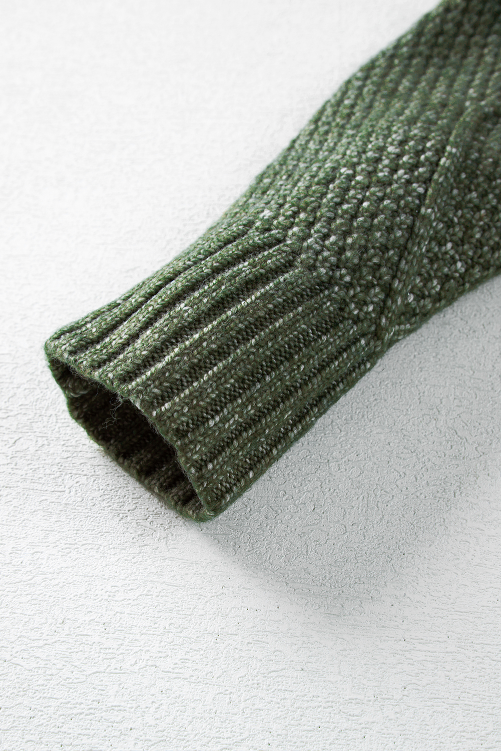 Mist Green Twist Cable Knit Drop Shoulder Loose Fit Sweater Dress