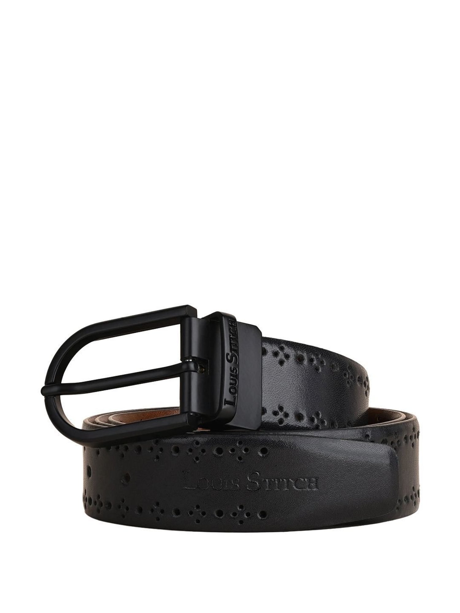 Louis Stitch Spanish Black & Brown Leather Reversible Belt For Men