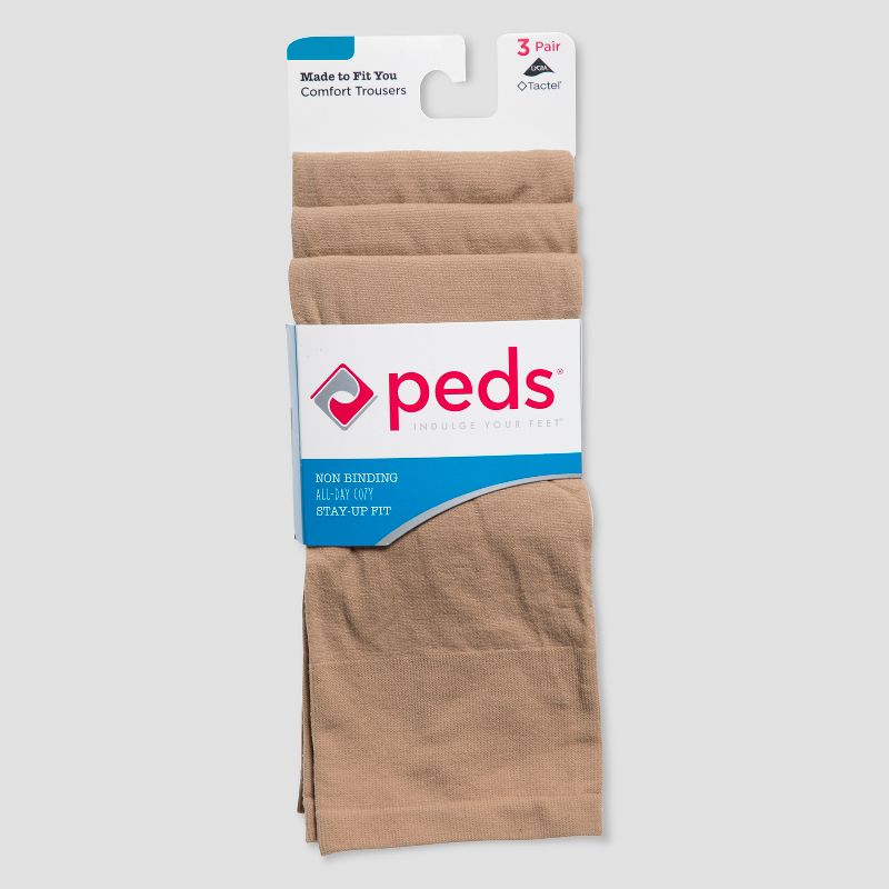 Women's Queen Size Peds 3pk Light Trouser Socks - Opaque Nude 8-12