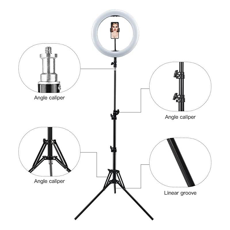 Ring Light: 14" 3 Color Lights 5600K Dimmable LED Ring Light Kit with Stand, Wireless Remote, Phone Holder and Carrying Bag for Makeup Smartphone YouTube Self-Portrait Shooting