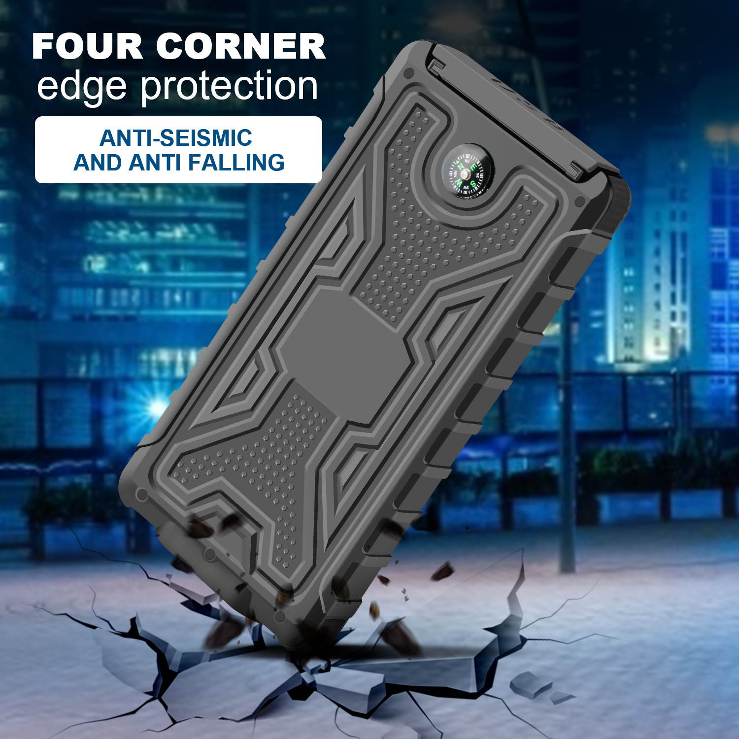 Donwell LED Light Digital Display Solar Wireless Charger High Capacity 10000mA Fast Charging Mobile Power Supply Portable Power Bank for iPhone/iPad/iPod/Samsung ,and more