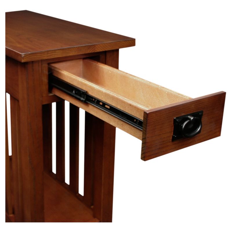 Mission End Table With Shelf - Medium Oak - Leick Home