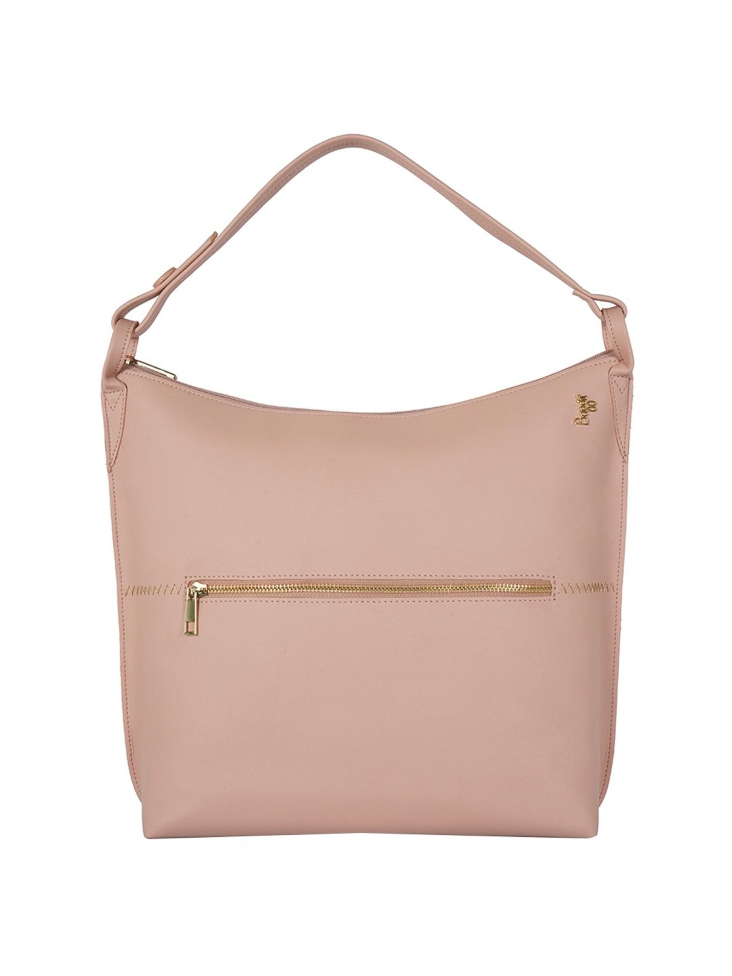 Baggit L Stallone Pink Solid Medium Hobo Handbag