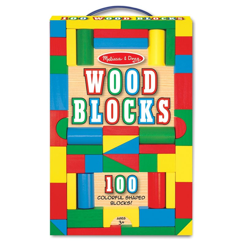 Melissa & Doug Wooden Building Blocks Set - 100 Blocks