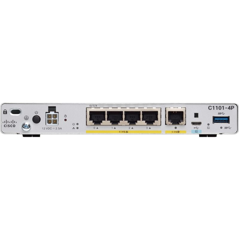 Cisco C1101-4P Router - 1 Ports - SlotsGigabit Ethernet - Rack-mountable, Desktop