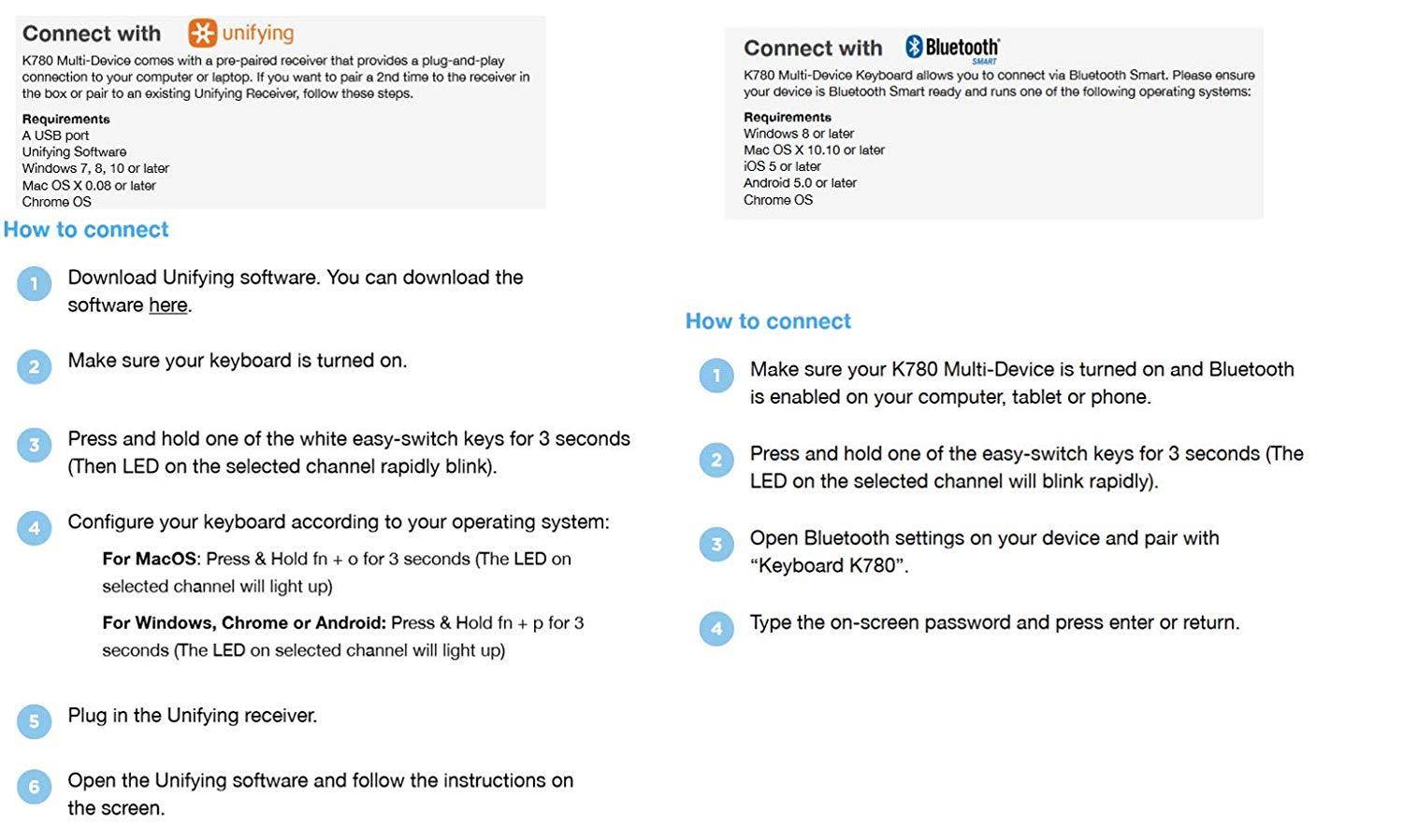 Logitech K780 Multi-Device Wireless Keyboard for Computer, Phone and Tablet &ndash; Logitech FLOW Cross-Computer Control Compatible