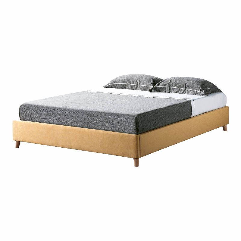 Full Hillema Upholstered Platform Bed Yellow - miBasics