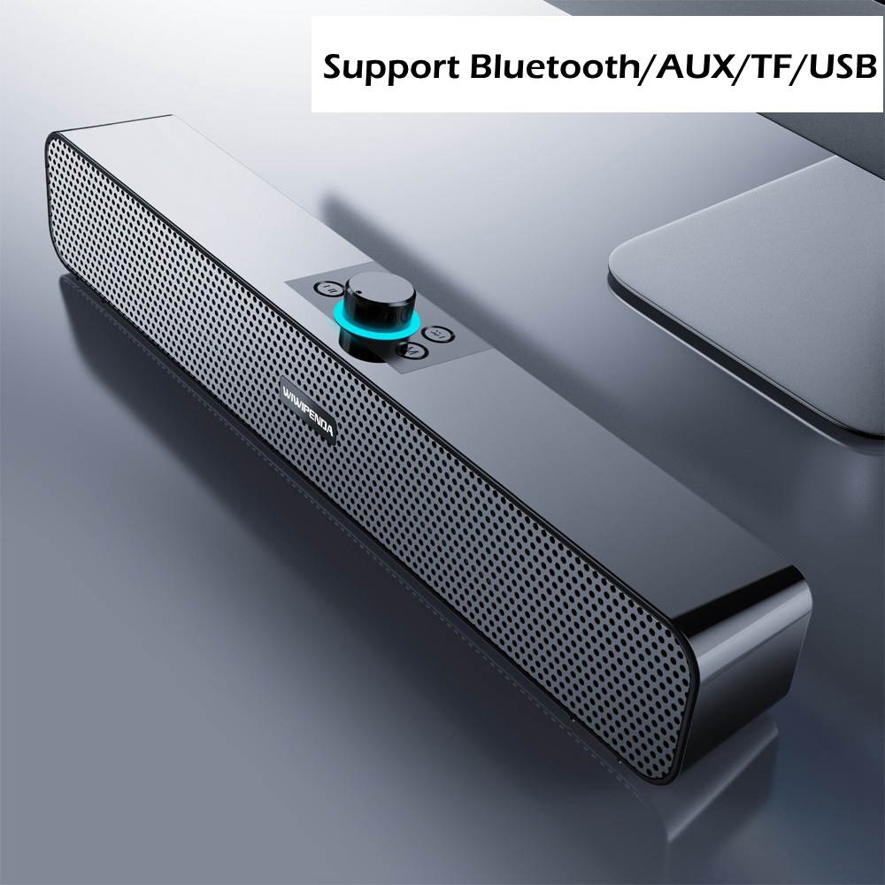 Bluetooth Computer Sound Bar, Home Theater System Wired and Wireless Soundbar Speaker, Bluetooth 5.0, 80dB, 1000mAh Baterry, Support TF Card/Wireless/AUX