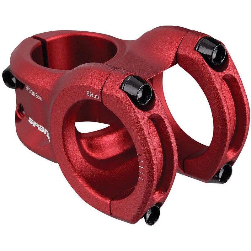 Spank Spoon Stem- Red Length: 33 Bar Clamp Diameter (mm): 31.8