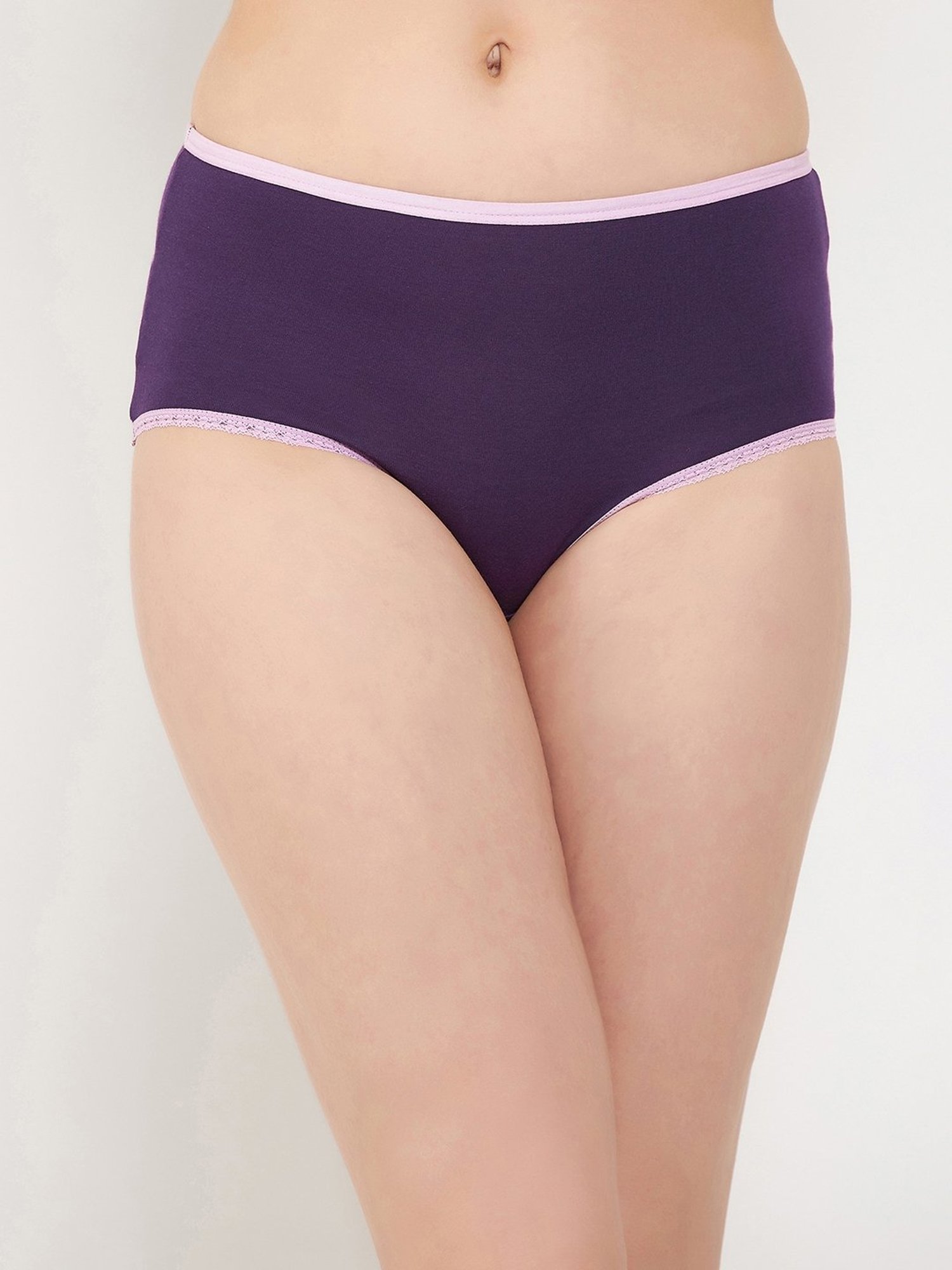 Clovia Purple Cotton Hipster Panty