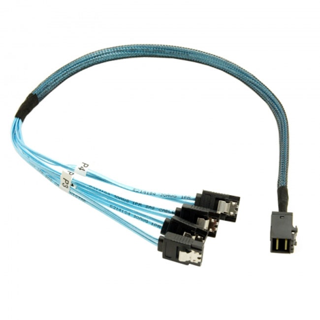 Jimier Internal Mini SAS SFF-8643 Host to 4 SATA 7pin Target Hard Disk 6Gbps Data Server Raid Cable 50cm SF-074-0.5M