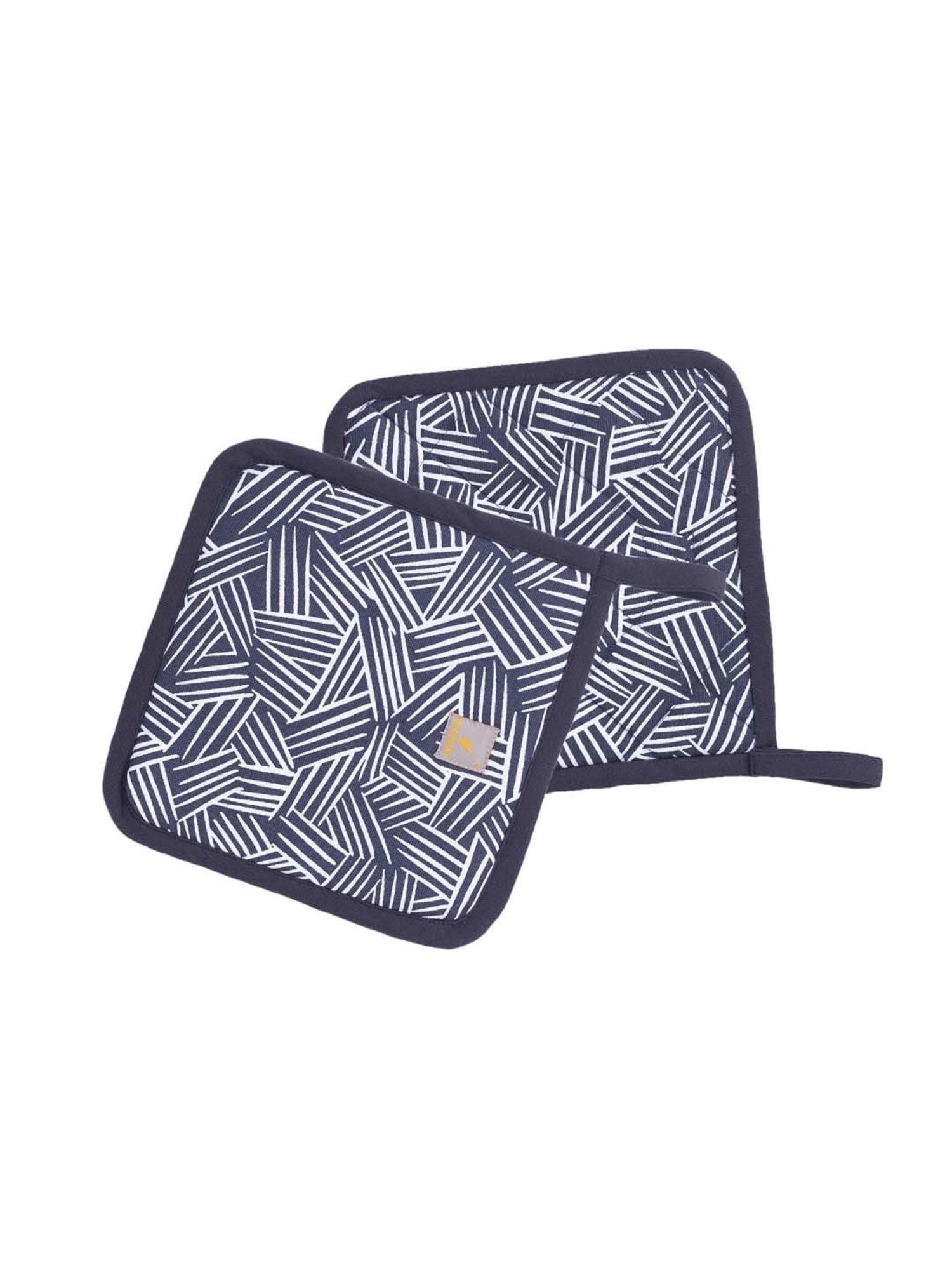 Maspar Navy 100% Cotton 225 GSM Pot Holder - Set of 2