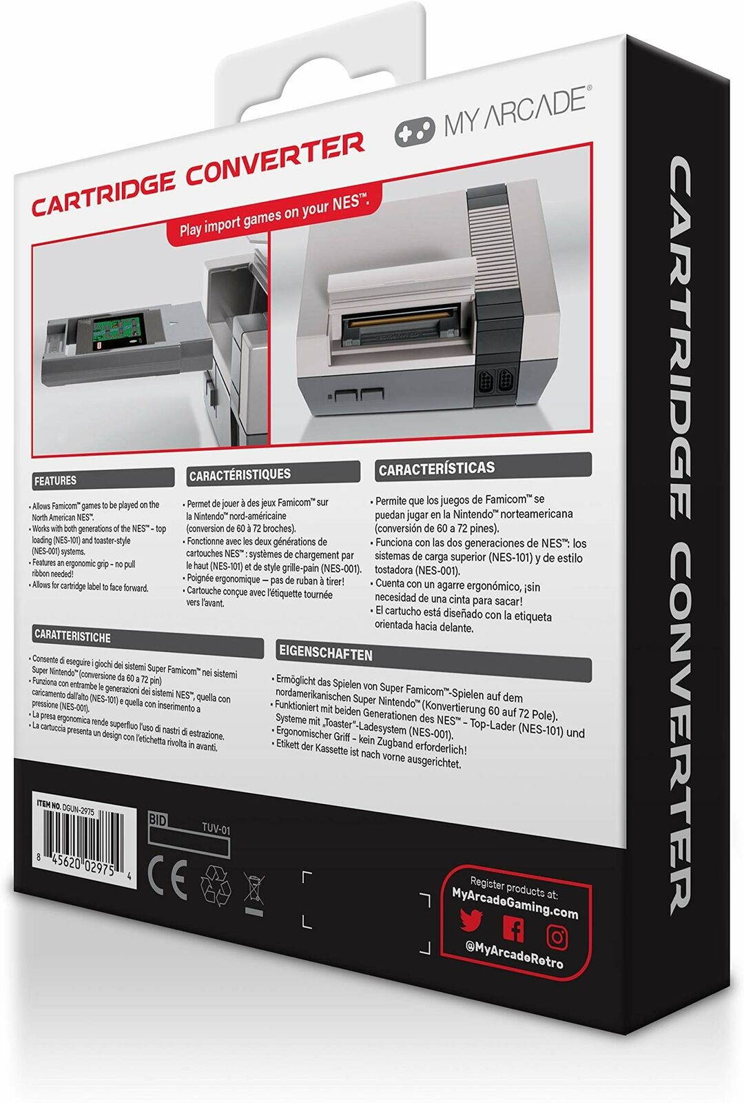 My Arcade NES Cartridge Converter Adapter for Nintendo Famicom to NES