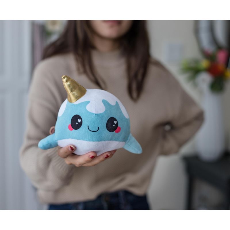 Se7en20 Glitter Galaxy 6-Inch Ice Cream Cone Horn Blue Narwhal Collectible Plush