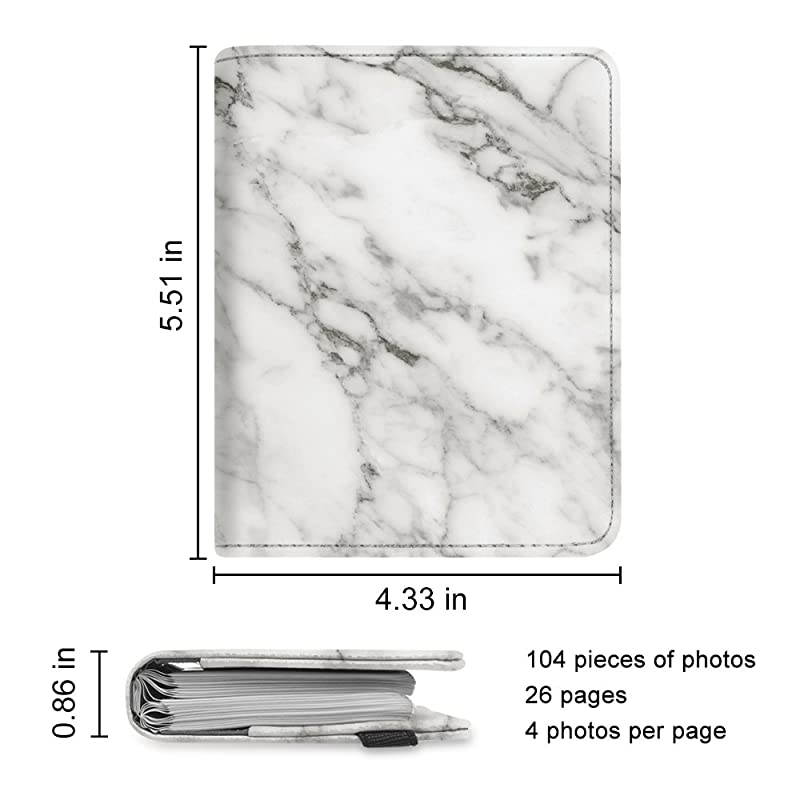 Mini Photo Album for Fujifilm Instax 3Inch Film 104 Pockets Photo Album for Fujifilm Instax Mini 9 Mini 8 Mini 90 Mini 25 Mini LiPlay Mini Link Printer Polaroid Snap PIC300 Marble